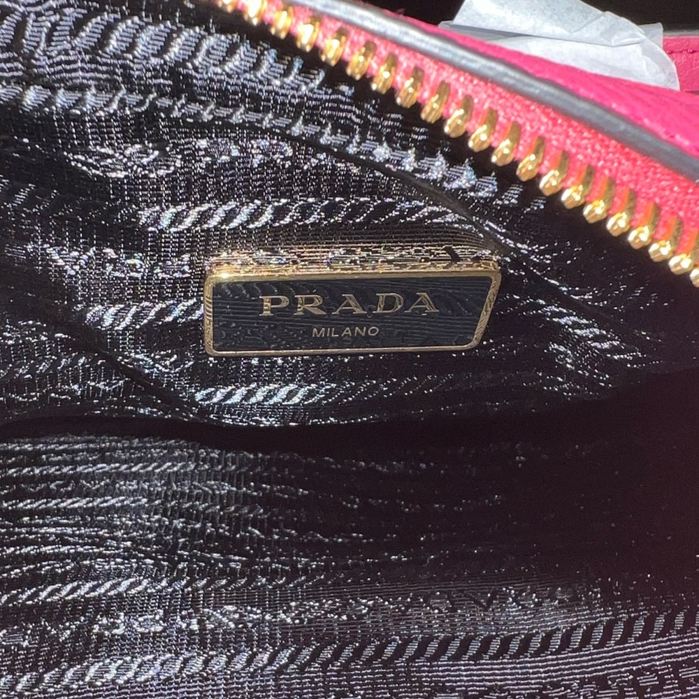 Authentic Prada Peonia Pink Vitello Phenix Leather Double Zip Crossbody … - Picture 10 of 16